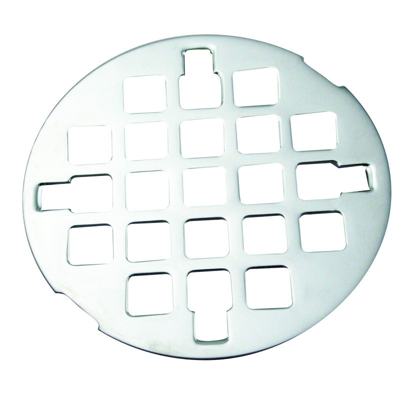 3-1/4" OD Casper Style Brass Snap-in Shower Strainer Drain Cover, Polished Chrome