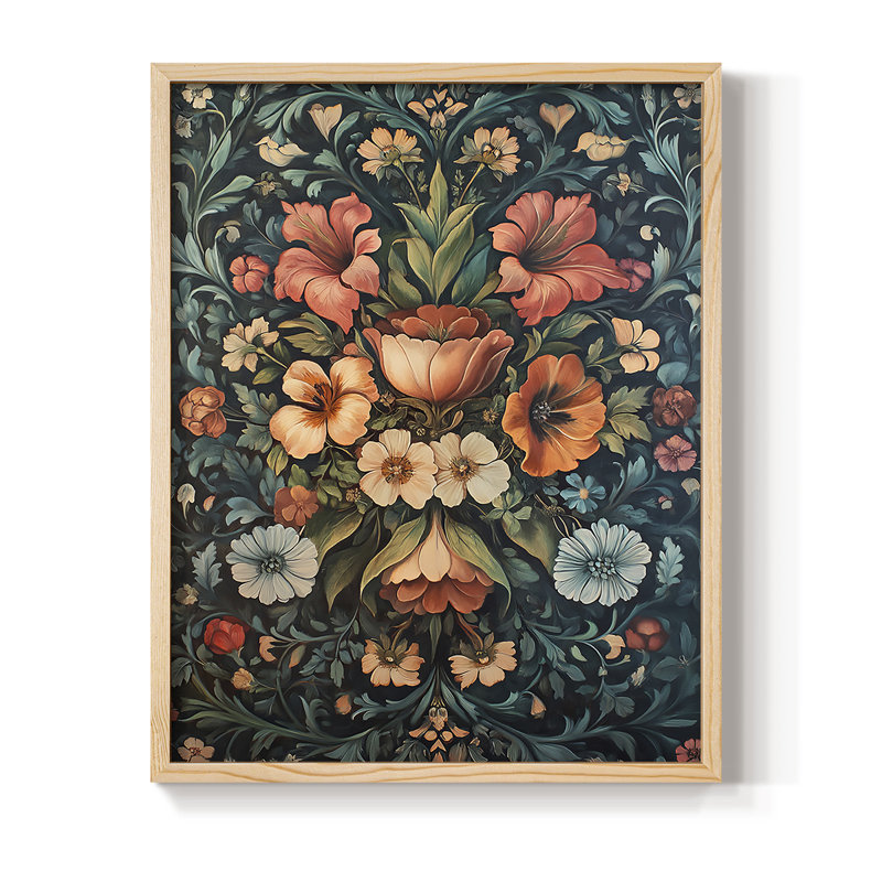 Imprimé encadré en bois massif de la série XXI de William Morris