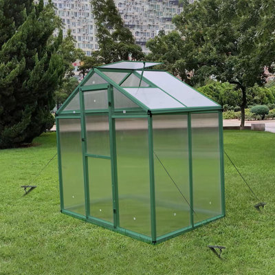 Newly Marketed Gain Height Windproofaluminum Greenhouse 6X8 FT Polycarbonate Greenhouse Raised Base And Anchor Aluminum Heavy Duty Walk-In Greenhouses