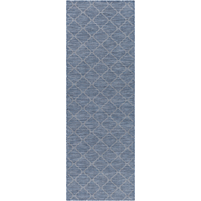 Tapis intérieur / extérieur bleu Brimberry, Tapis de couloir 2 pi 7 po x 7 pi 3 po
