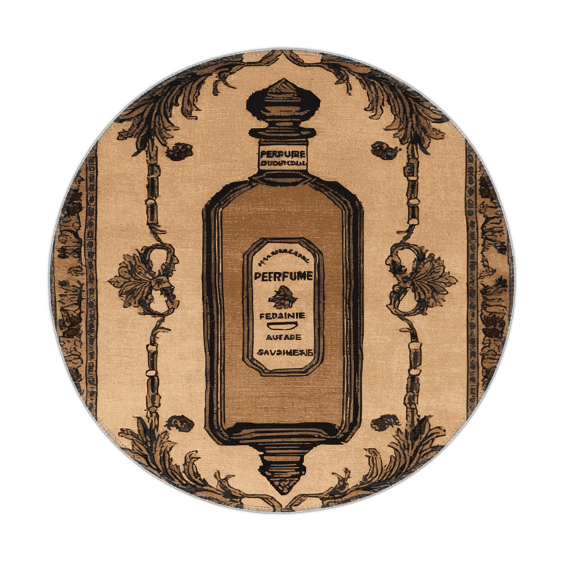 Tapis d'intérieur et d'extérieur brun français, Rond 5 pi