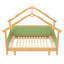 Lit simple en bois dans une cabane dans un arbre avec rails à coussin souple, pour enfants, adolescents, filles, garçons, vert