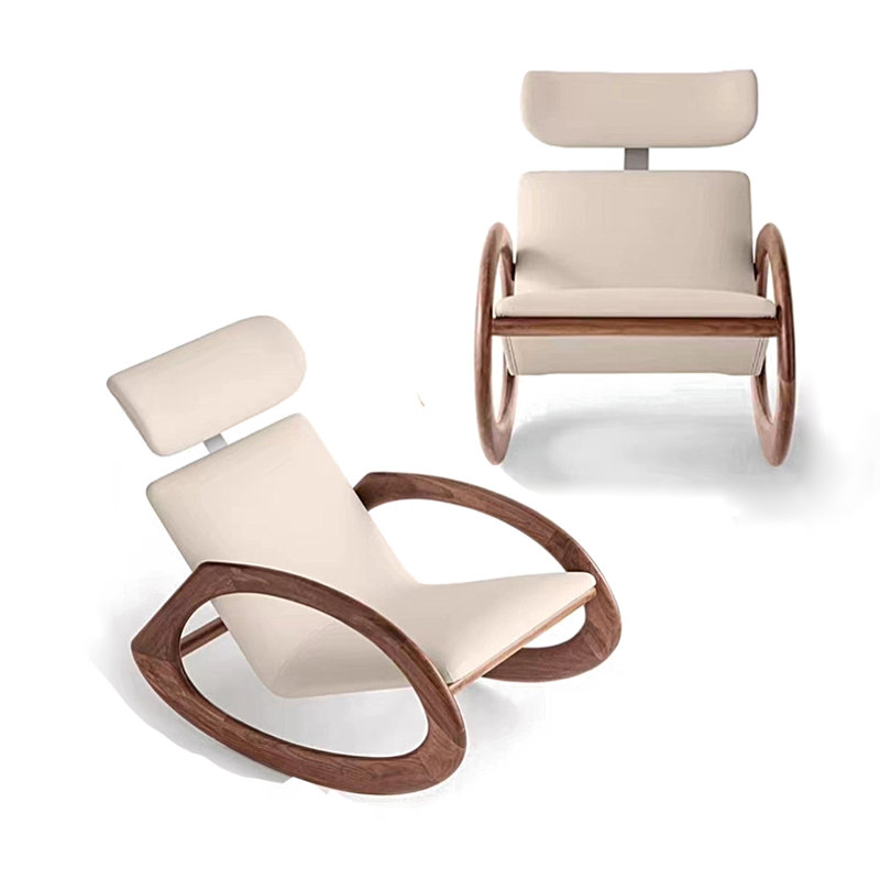 Chaise berçante en bois massif