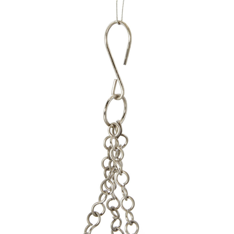 Jardinière murale en métal avec dôme suspendu d'intérieur/extérieur, avec chaîne, Nickel