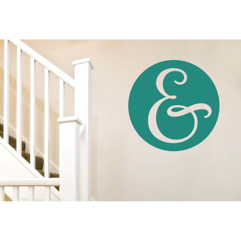 Ampersand In Circle Wall Sticker, Aqua Green