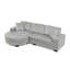 Canapé-lit modulaire en velours côtelé gris, siège en L confortable avec structure en tissu, structure solide, convertible à gauche ou à droite, repose-pieds en forme d'arc pour coussins élégants, structure en bois, méridienne droite, style-885255589