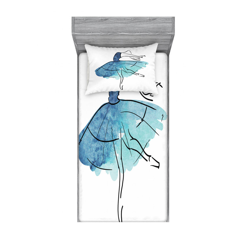 Ballet Microfiber Sheet Set, Twin XL Sheet Set with Fitted Sheet