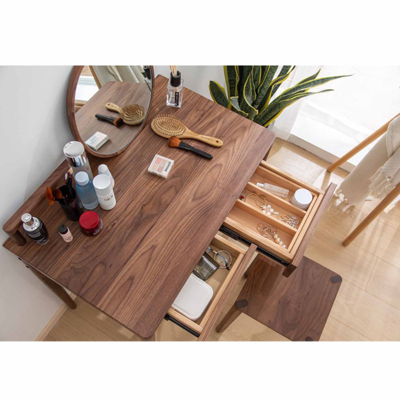 Coiffeuse de style japonais, Marron foncé