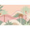 Papier peint pastel tropical avec palmiers superposés
