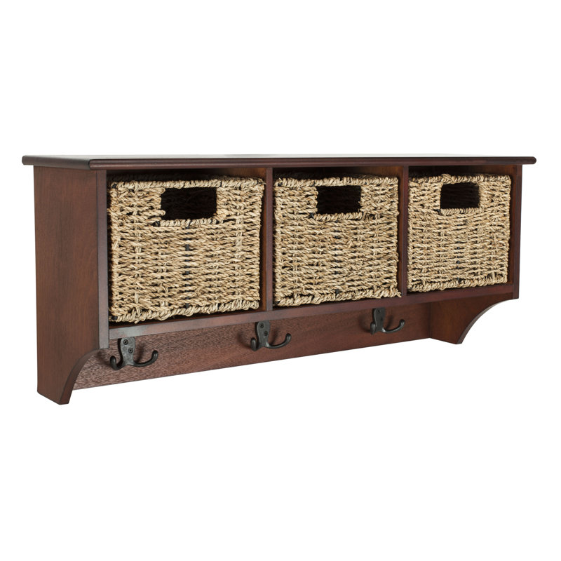 Solid + Manufactured Wood Wall Organizer, Cherry