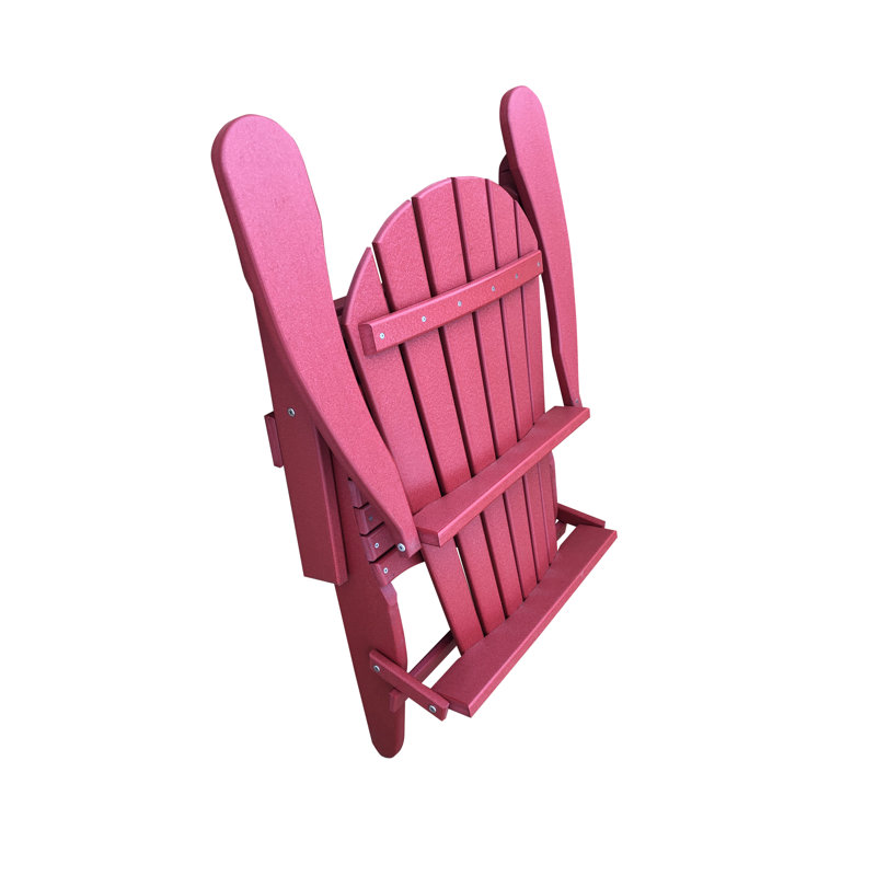 Ansel Plastic Folding Adirondack Chair - Poly Outdoor Furniture, Cranberry