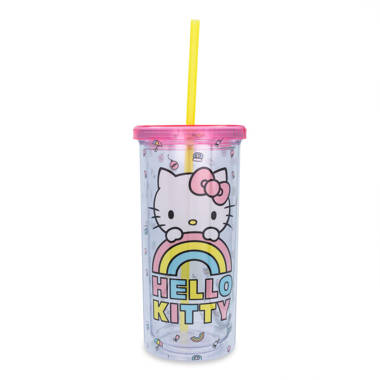 Hello Kitty Straw Cup Soda Topper Silicone Reusable Cover 6 Pieces