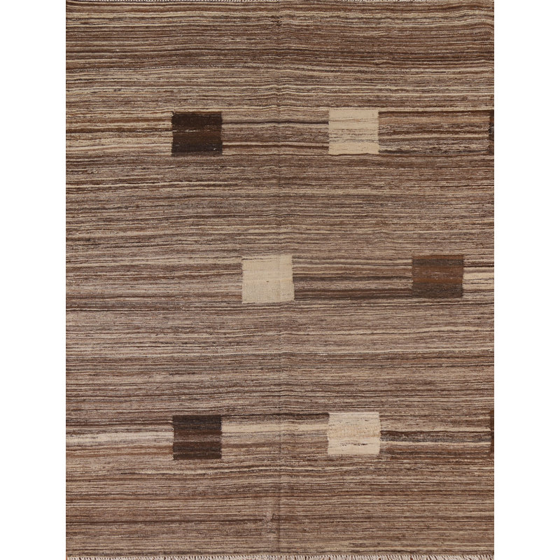 Tapis terre de couleur moderne Kilim 6 x 7