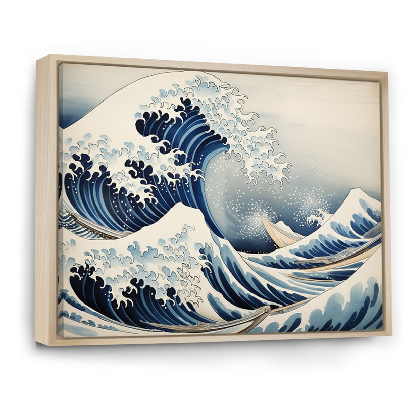 Chef-d'œuvre, la grande vague de Kanagawa IV - chef-d'œuvre, décoration murale, H 16 po x l 32 po x P 1 po