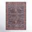 Lotte Oriental Machine Washable Flatweave Area Rug in Navy Blue/Brick Red-1084075947