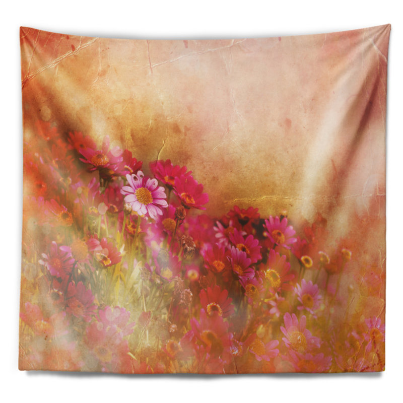 Belles petites fleurs au printemps, H 78 po x l 92 po