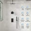 Système de douche numérique à double pomme de douche, robinet de douche à pluie de plafond de 12 po avec douche à main-89015407