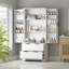 Armoire de cuisine 72 po avec 2 grands tiroirs et un support à épices à 8 portes, organisateur de rangement autoportant pour salle de bain, salle à manger, bureau, vestibule-1714097640