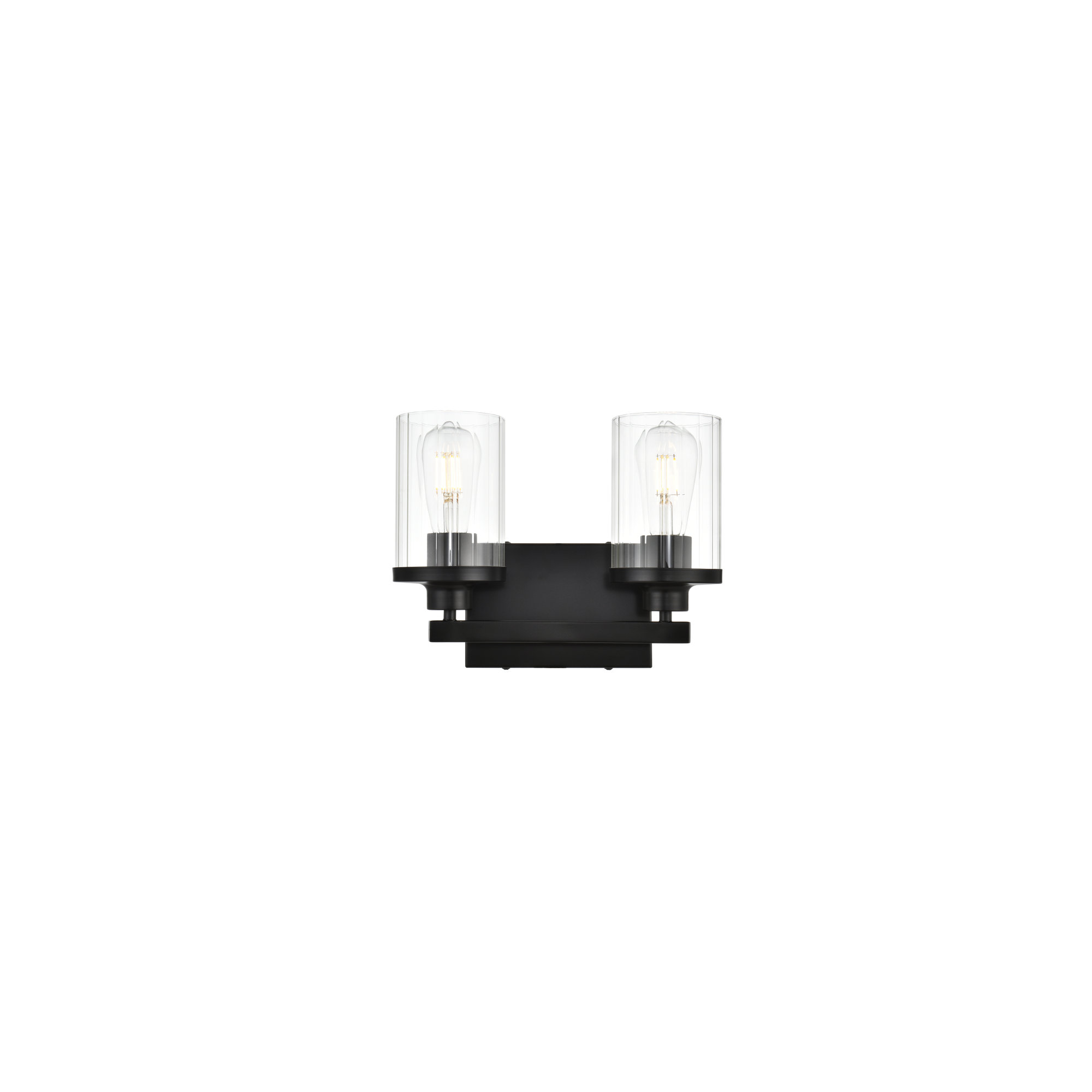 Dariela Dimmable Vanity Light, Black, 2 Lights, 10" H x 12" W x 12" D