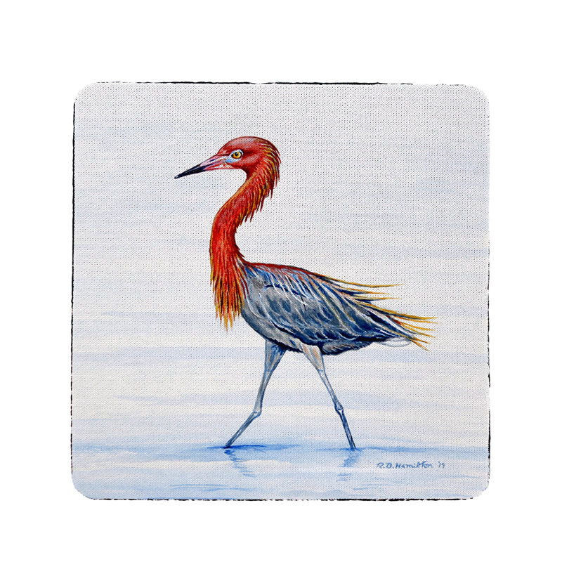 Sous-verre aigrette rougeâtre