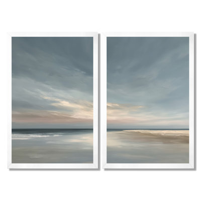 Golden Sunset, vue aérienne sur la plage, art mural sur la plage pour le salon, reproduction côtière brune sur toile 2 pièces