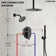 Pressure-Balanced Shower System, Ceiling Mount Dual Showerheads with Handheld SHower Spray