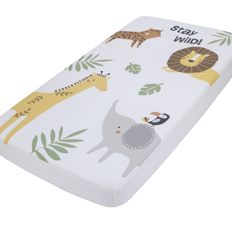 Drap-housse pour lit de bébé NoJo Jungle Trails
