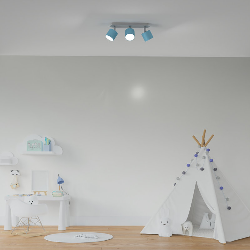 Semi Flush Mount, Blue/White