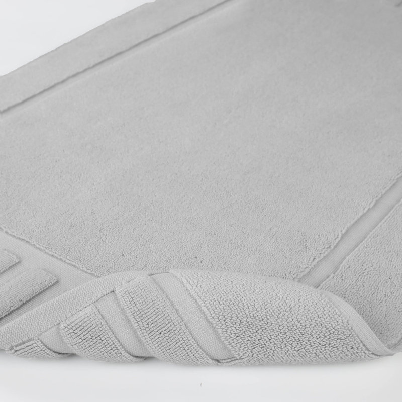 Pardue Cotton Geometric-Striped Reversible 2 Piece Bath Mat Set, Silver, Geometric