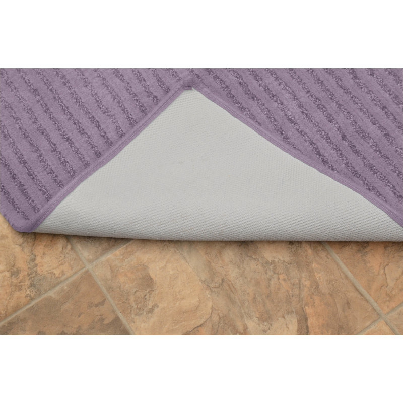 Viridian Nylon 2 Piece Bath Rug Set with Non-Slip Backing, Purple