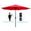 Parasol de patio extérieur 10 pi (3 m), 8 pièces, avec inclinaison, manivelle, sans base