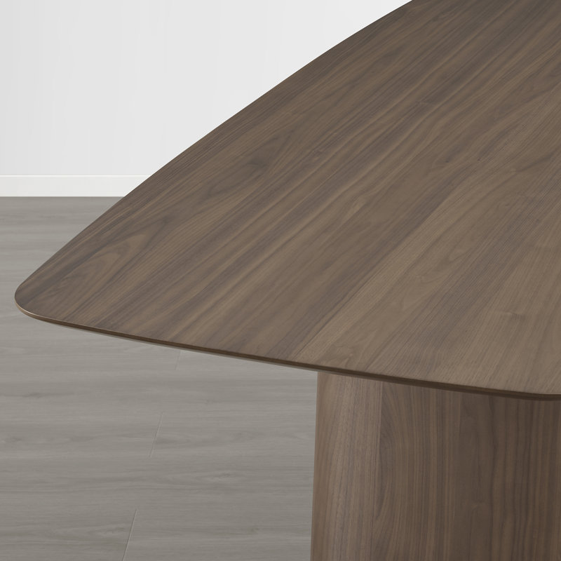 70.9" Modern Dining Table with Sculptural Bendwood Base for 6 People, Walnut
