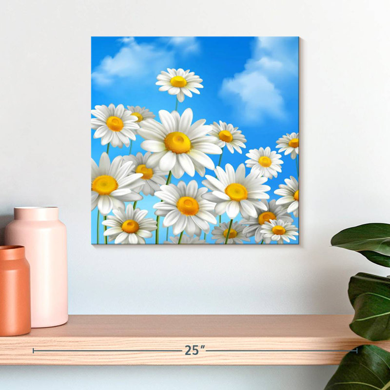 Marguerites bleu ciel Harnek, H 16 po x l 16 po
