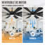 Ventilateur de plafond de ferme à 10 pales de 62 po / 72 po avec lumière et télécommande, moteur à courant continu réversible 3CCT, 6 vitesses-1555316889
