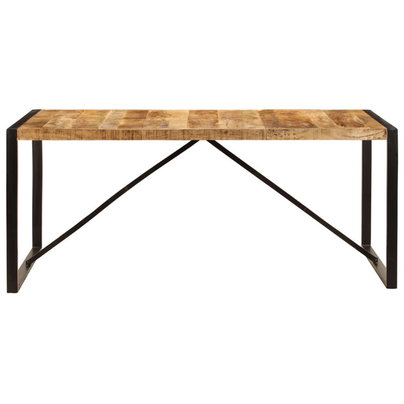 Dining Table Solid Mango Wood, 35.4" W x  70.9" L, Silver