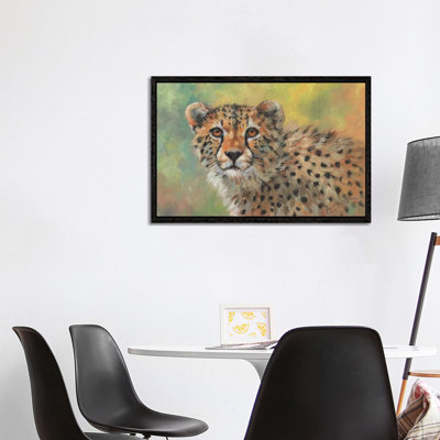 Portrait Of A Cheetah 1 Piece Floater Frame Wall Art on Canvas