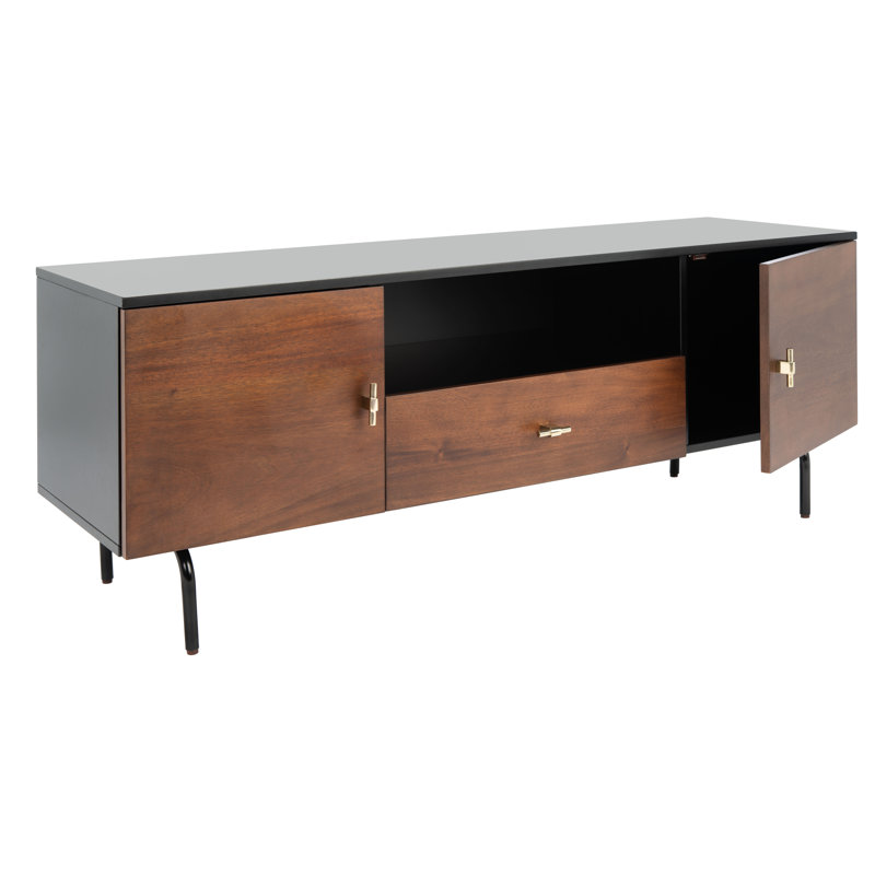 Aneurin TV Stand for TVs up to 65", Black/Walnut