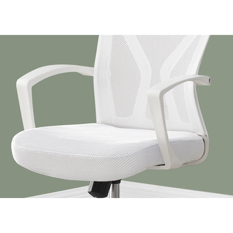 Chaise de bureau, hauteur réglable, pivotante, ergonomique, accoudoirs, bureau d'ordinateur, travail, filet, métal chromé, contemporain, moderne