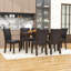 7-Piece Dining Table Set, Rectangular Wooden Dining Table with 6 PU Upholstered Chairs