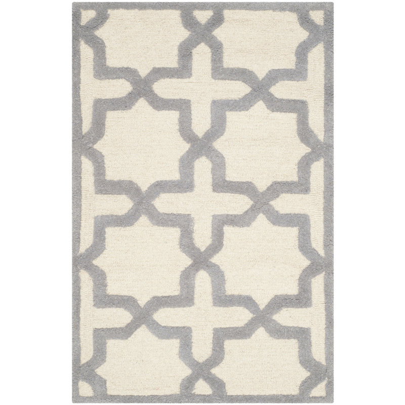 Cannen Hand Tufted Wool Geometric Rug, Rectangle 2'6" x 4'