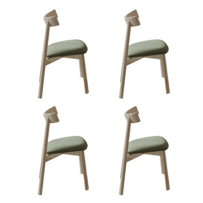 Simple And Casual Oak Sponge Dining Chairs