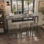 Table de salle à manger de cuisine moderne, table de pub, ensemble de table de salle à manger longue avec 3 tabourets, assemblage facile