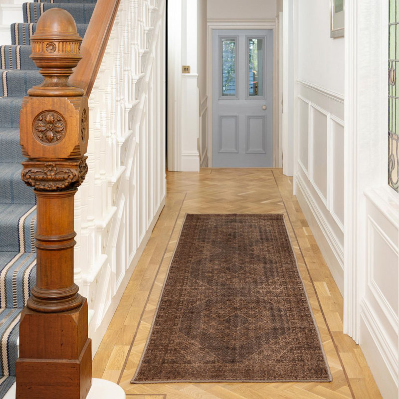 Vintage Look Washable Area Rug, Runner 80 x 300 cm