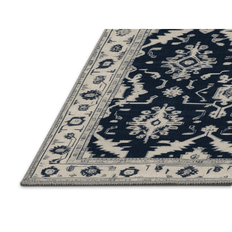 Tapis gris lavable à la machine, Rectangulaire 2 pi x 3 pi