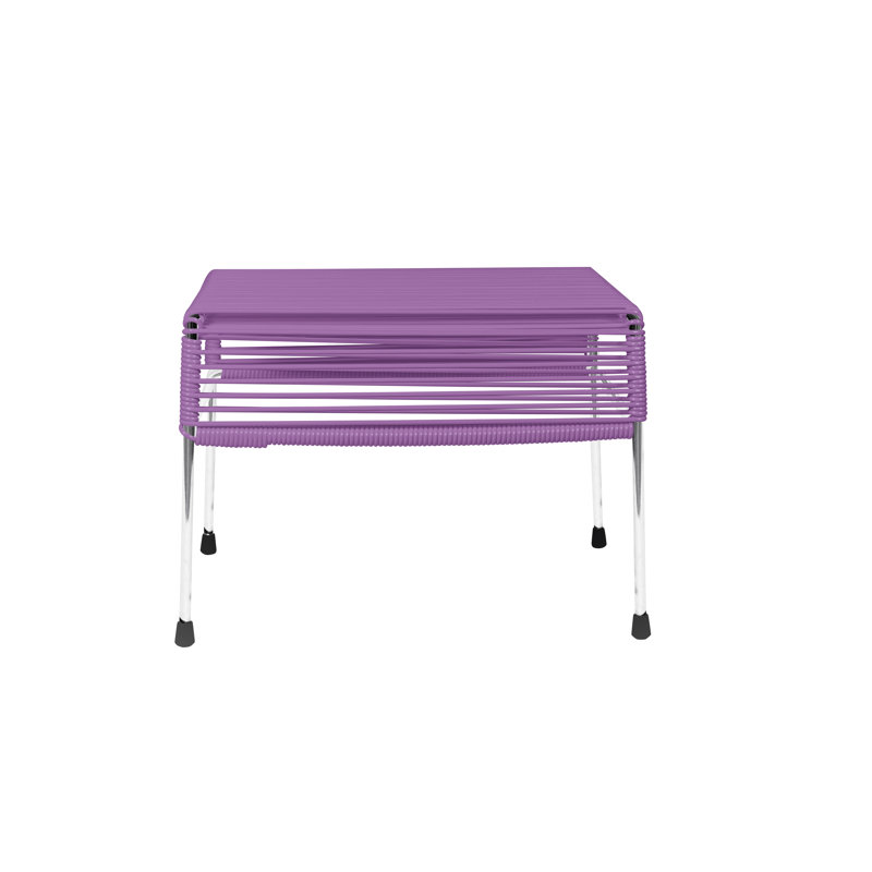 Atom Indoor/Outdoor Handmade Ottoman, Chrome, Orchid