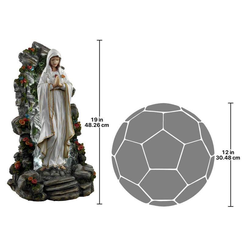 Blessed Virgin Mary Illuminated Garden Grotto Statue