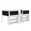 Lit mezzanine bas pour enfants avec 2 tablettes de rangement mobiles, cadre de lit mezzanine simple avec tableau noir et échelle-98489673
