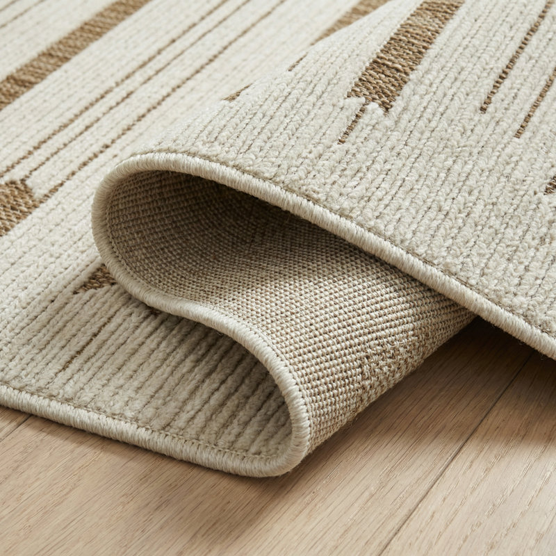 Tapis d'entrée beige / brun à motif géométrique de 3 pi x 5 pi (2 pi 7 po x 4 pi 11 po), avec tapis d'entrée contemporain, à poils courts et résistant aux taches