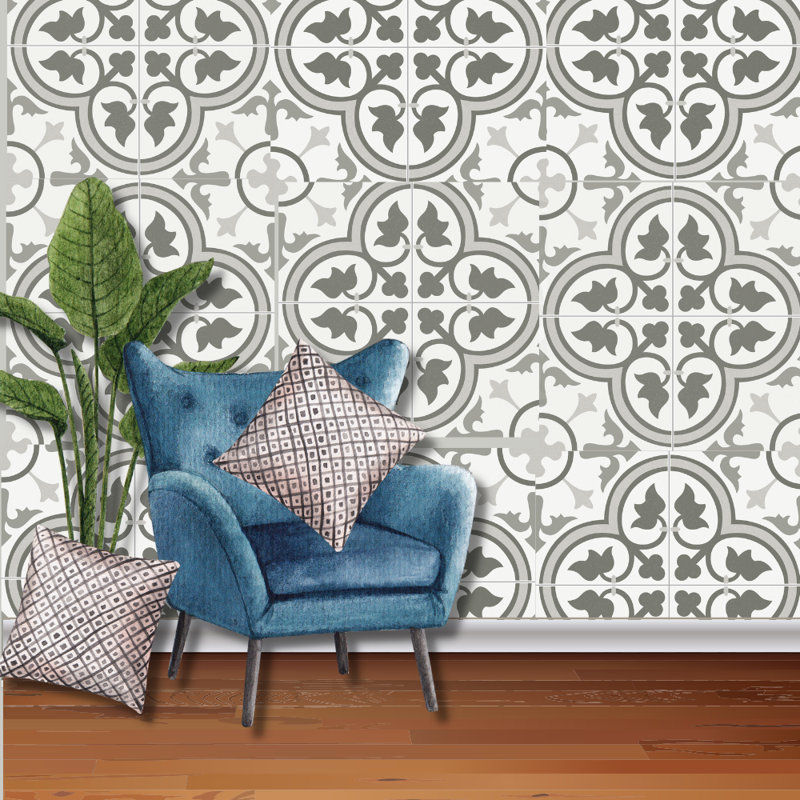Dover 18" x 18" Porcelain Patterned Wall and Floor Tile, Gray
