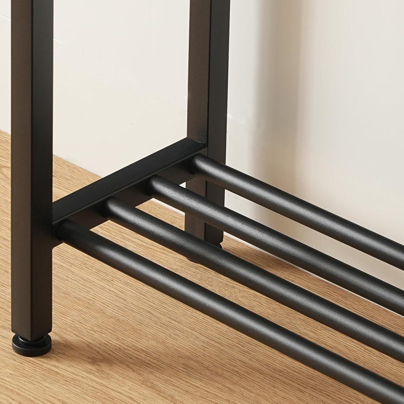 Narrow Industrial Console Table With 2-Tier Shelves, Space-Saving Sofa Table For Entryway, Hallway, And Living Room, Sturdy Metal Frame And Easy Assembly Design